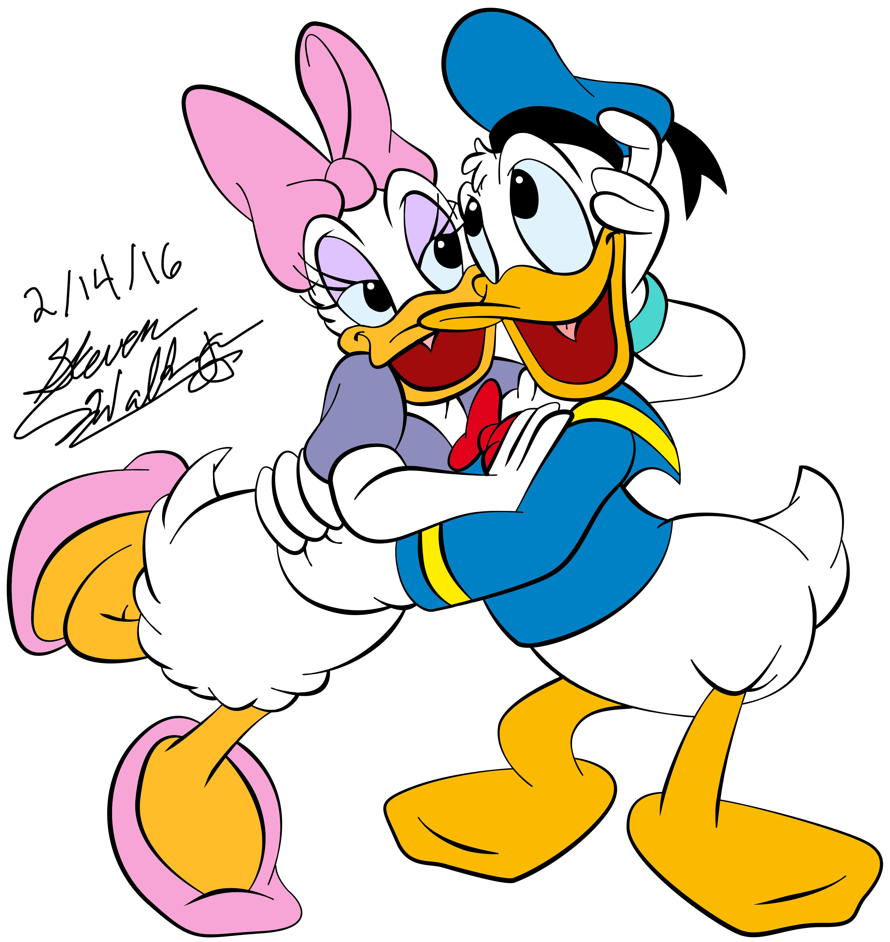 Digital Rendering of Donald and Daisy Duck by Steven Walker using Photoshop...